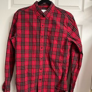 American Eagle Mens Red Plaid Dress Shirt Small NWOT